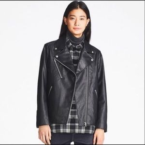 Faux leather moto jacket by Uniqlo